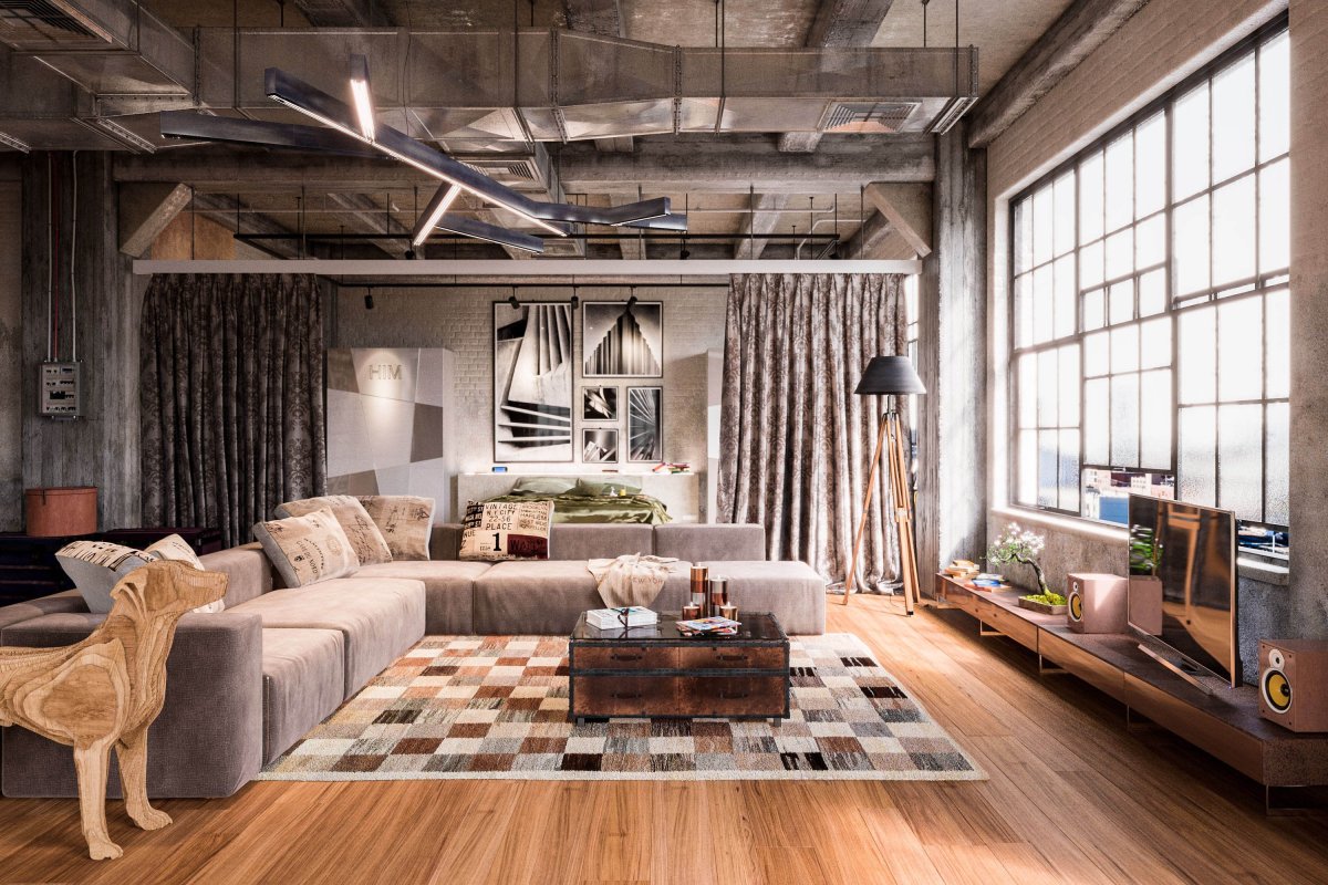 Матовый потолок лофт