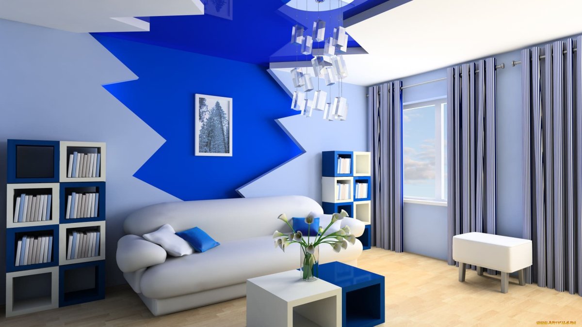 Комната в синих тонах