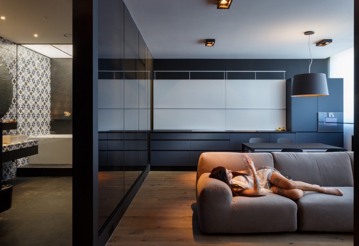 Квартира студия в стиле хайтек