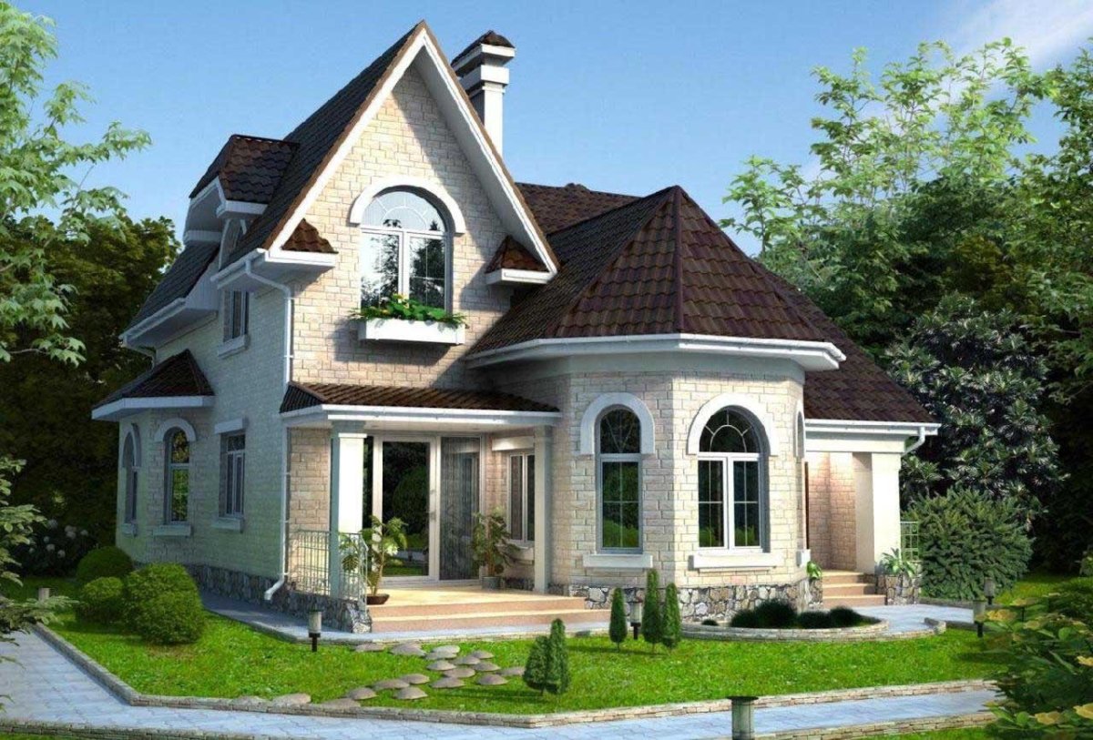 Красивый дом с мансардой