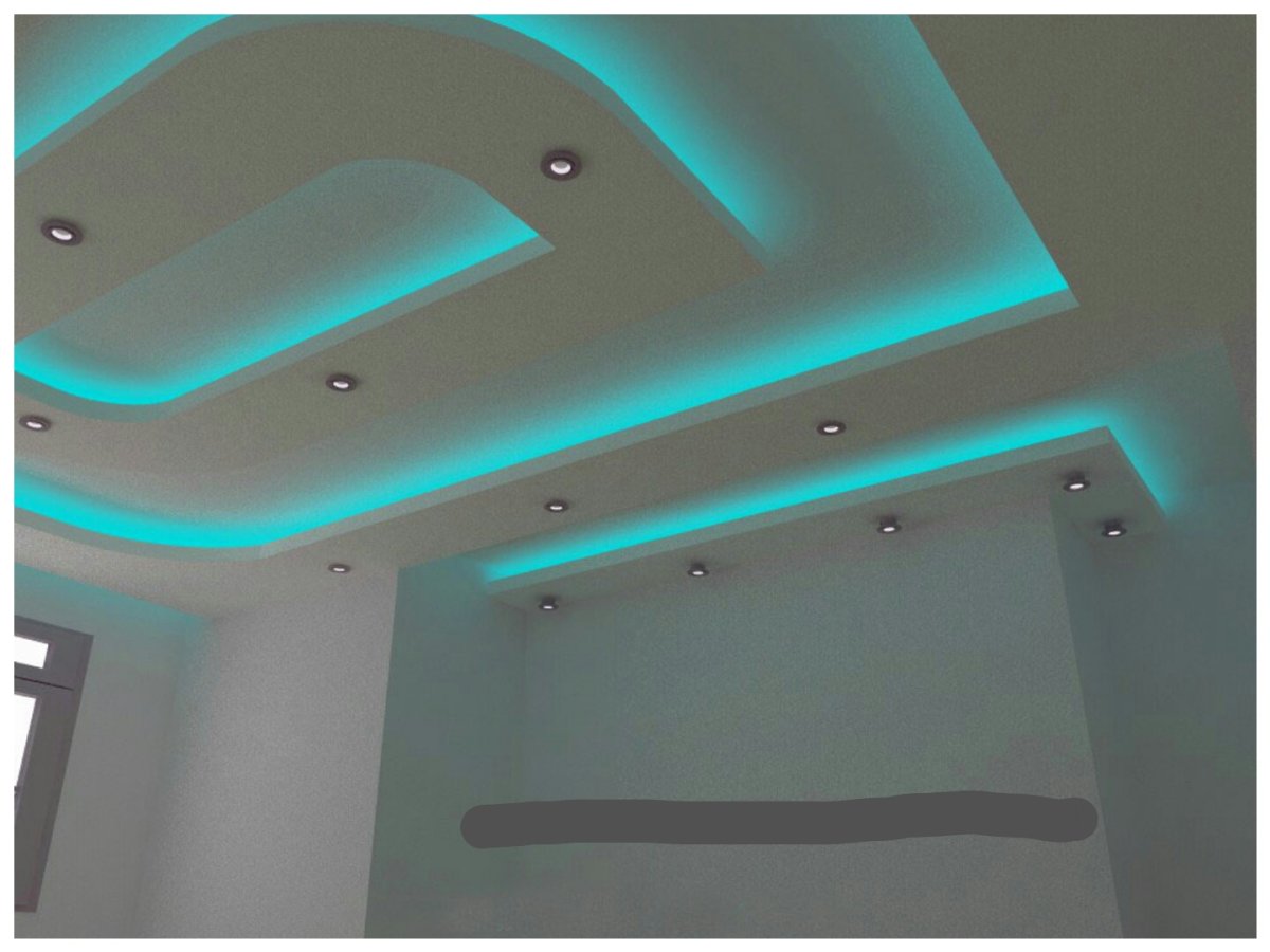 Фигурный потолок из гипсокартона