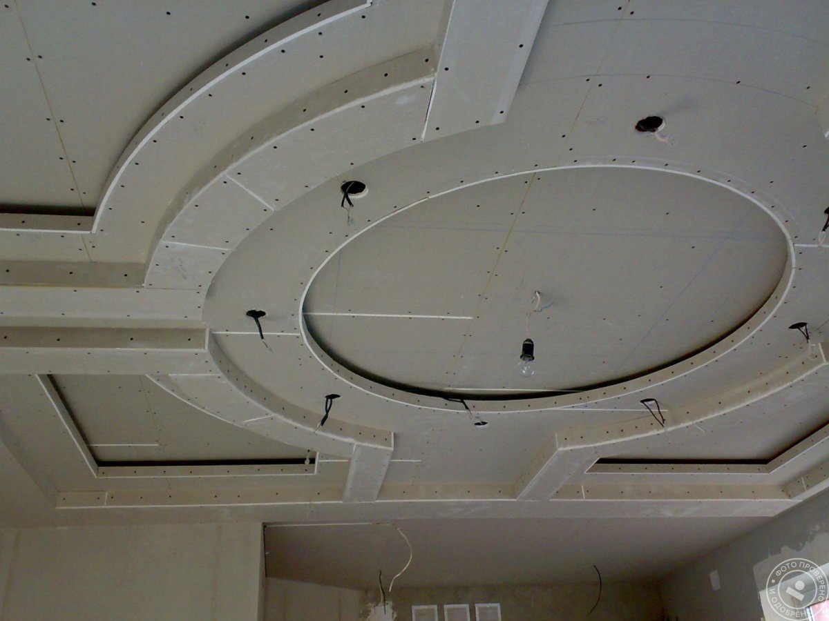 Овальный потолок из гипсокартона