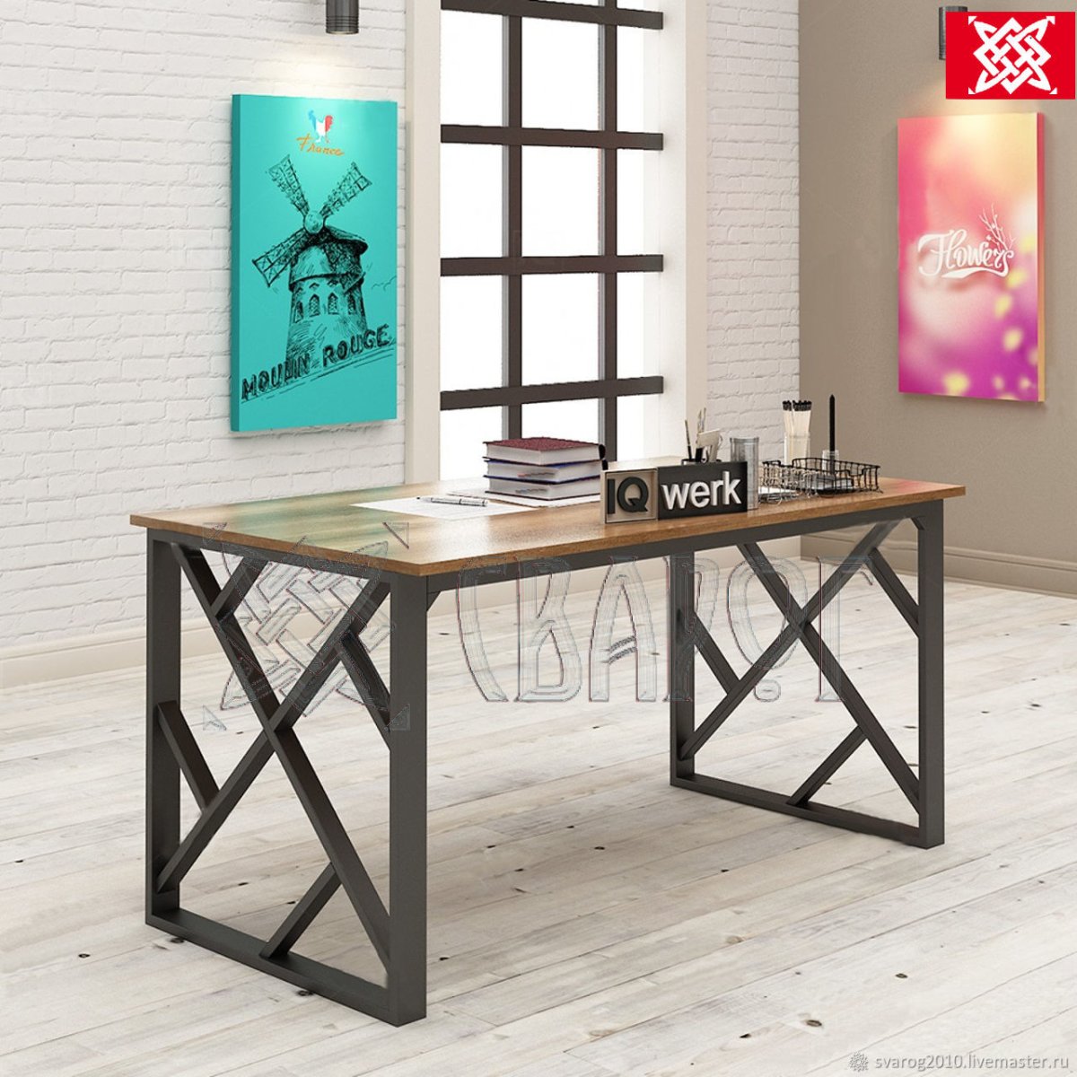 Стол МДФ кухонный в стиле лофт