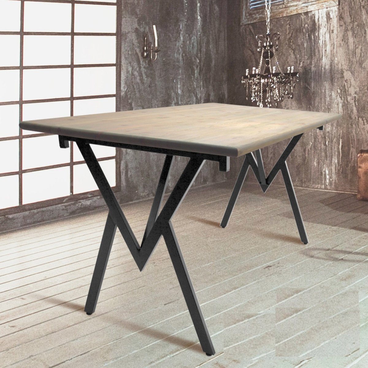 Круглый стол в стиле лофт