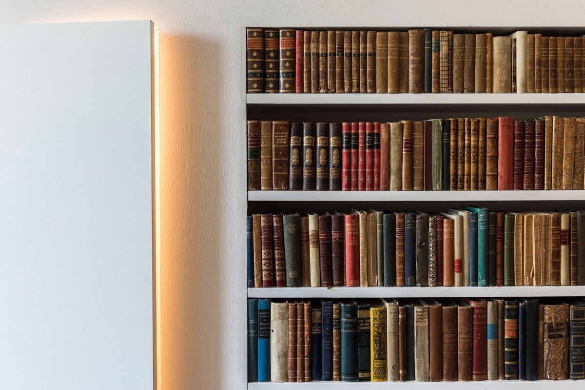 Книжные полки с книгами