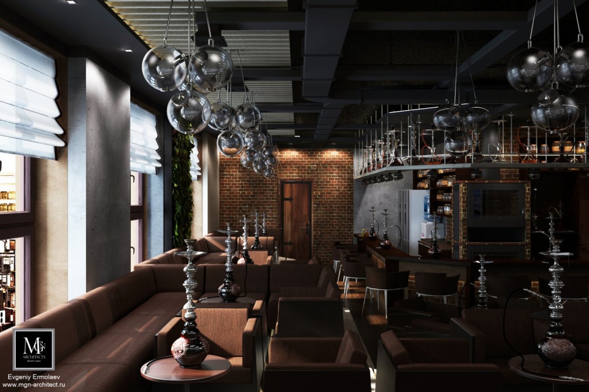Интерьер бара кальянной