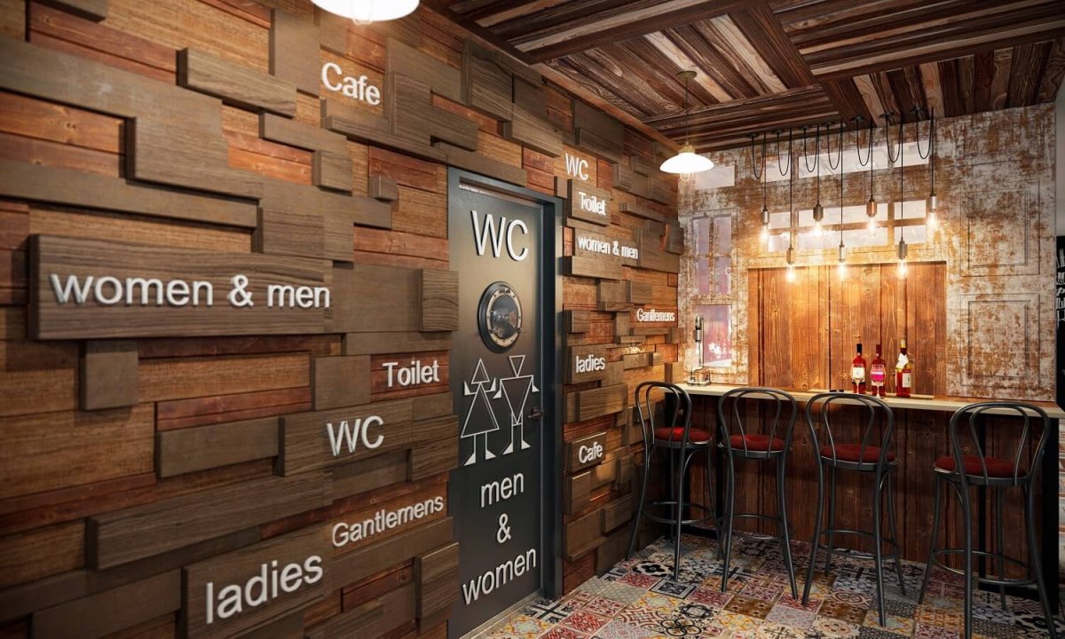 Интерьер кальянной в стиле лофт