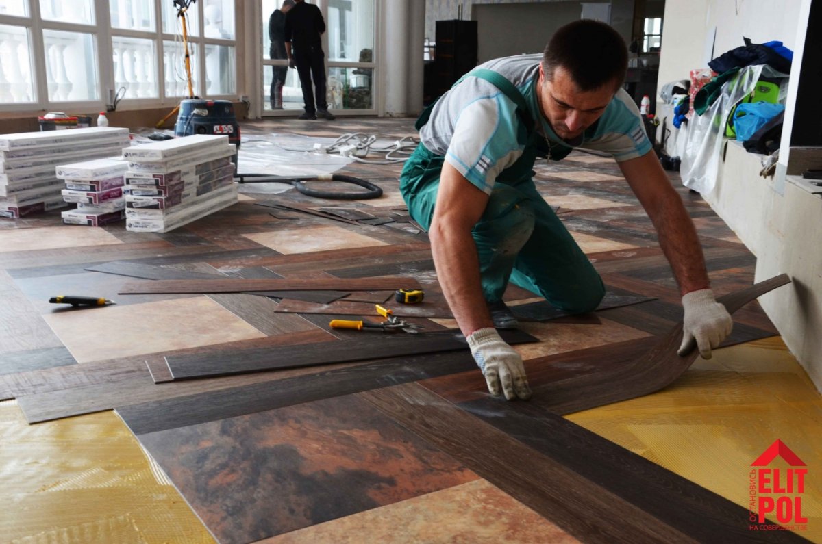 Укладка ПВХ плитки