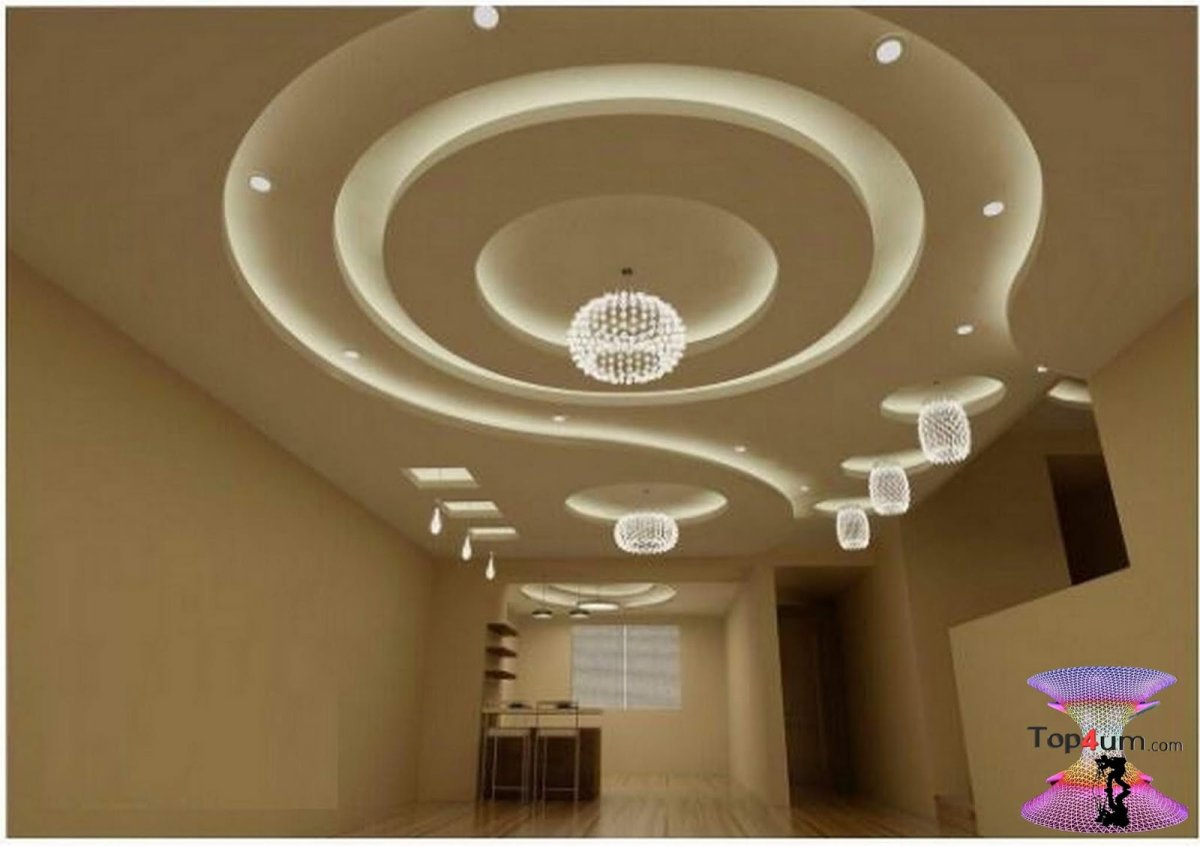 Фигурные потолки для холла