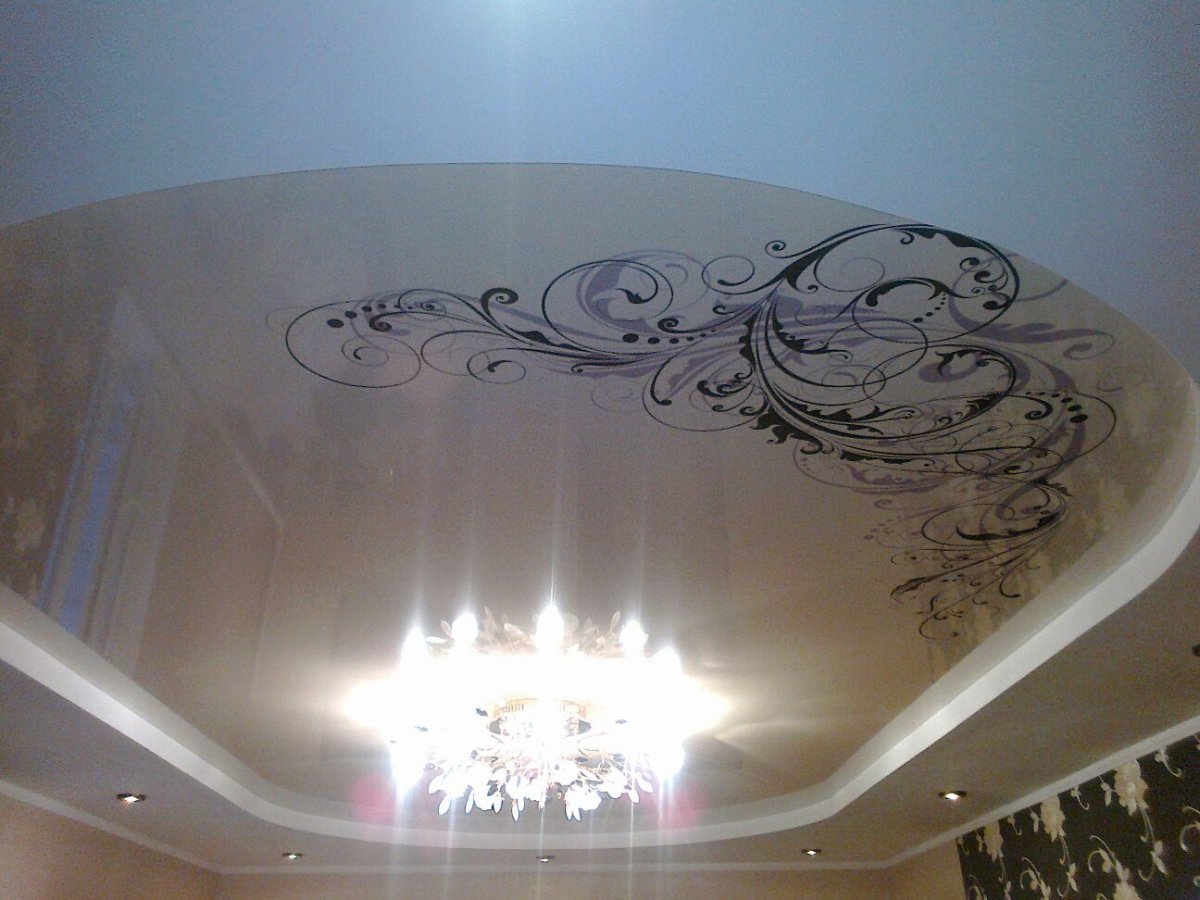 Натяжные потолки с фотопечатью для зала