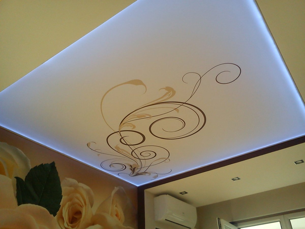 Матовый потолок с рисунком