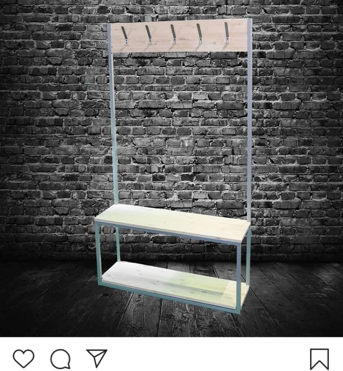 Прихожая вешалка в стиле лофт в белом цвете