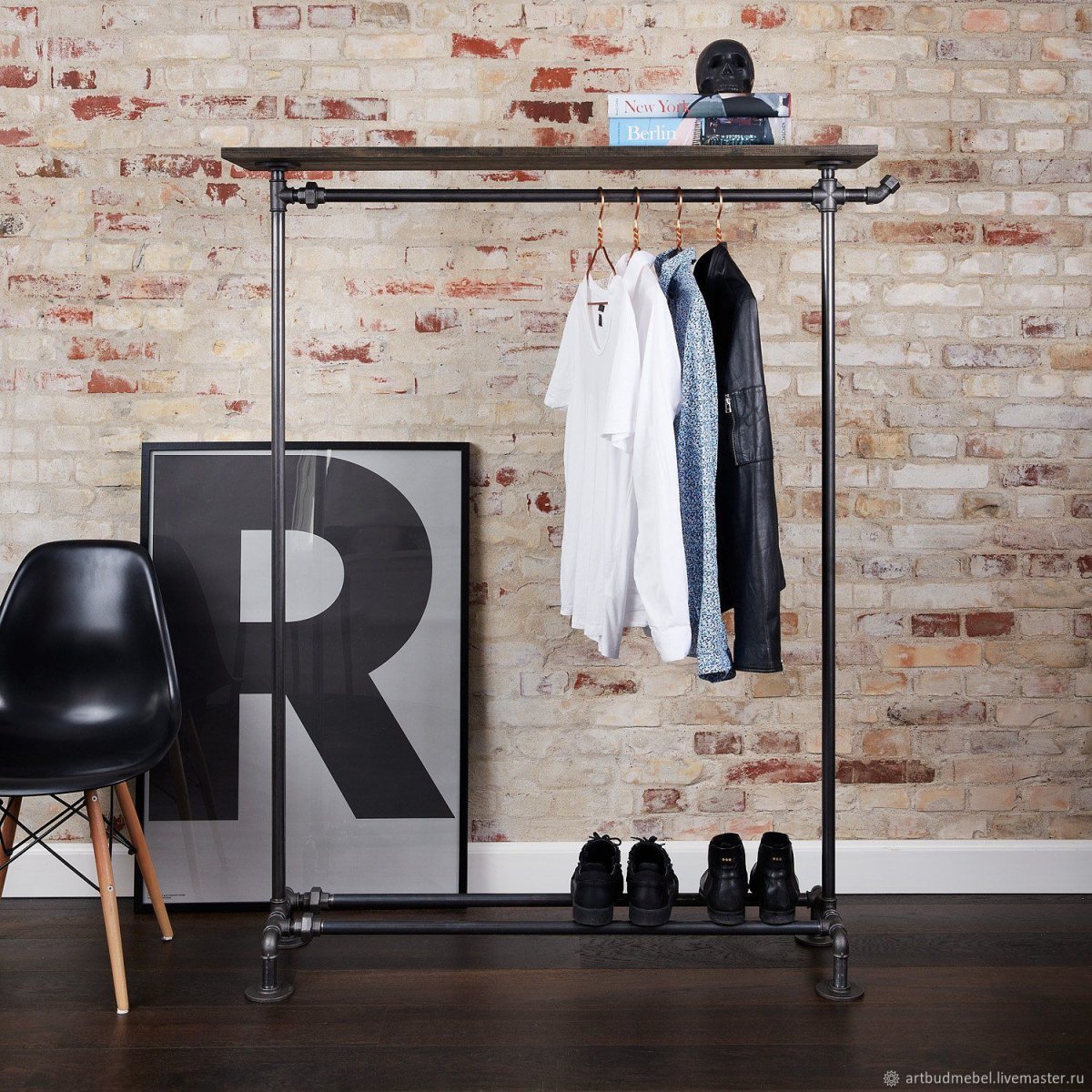 Вешало стойка лофт для одежды lt0036gb
