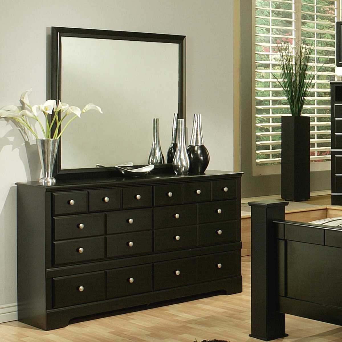 Комод с зеркалом Валенсия Dresser with Mirror c05 темный орех