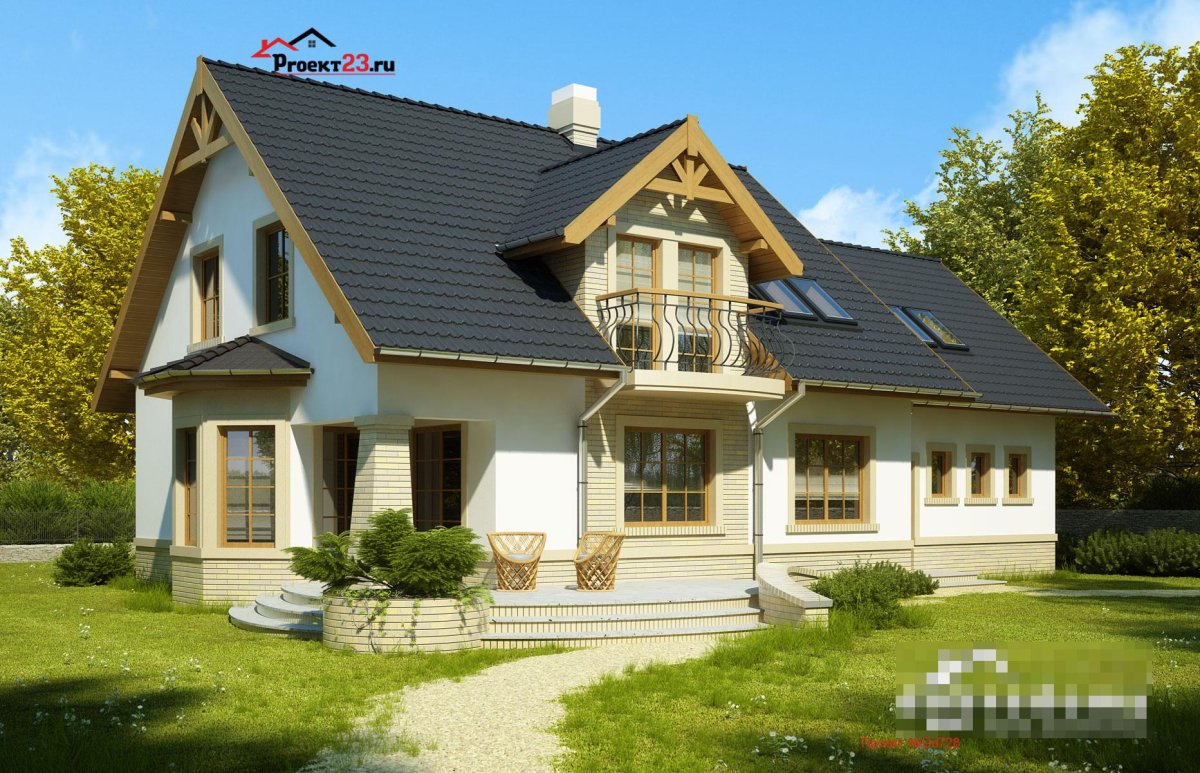 Красивый дом с мансардой