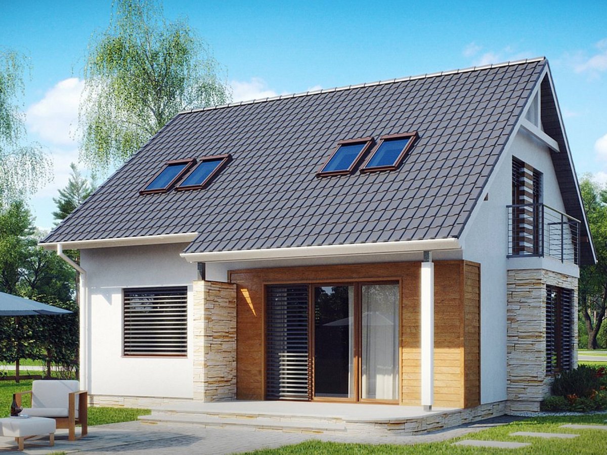 Дом с мансардой и террасой 120кв