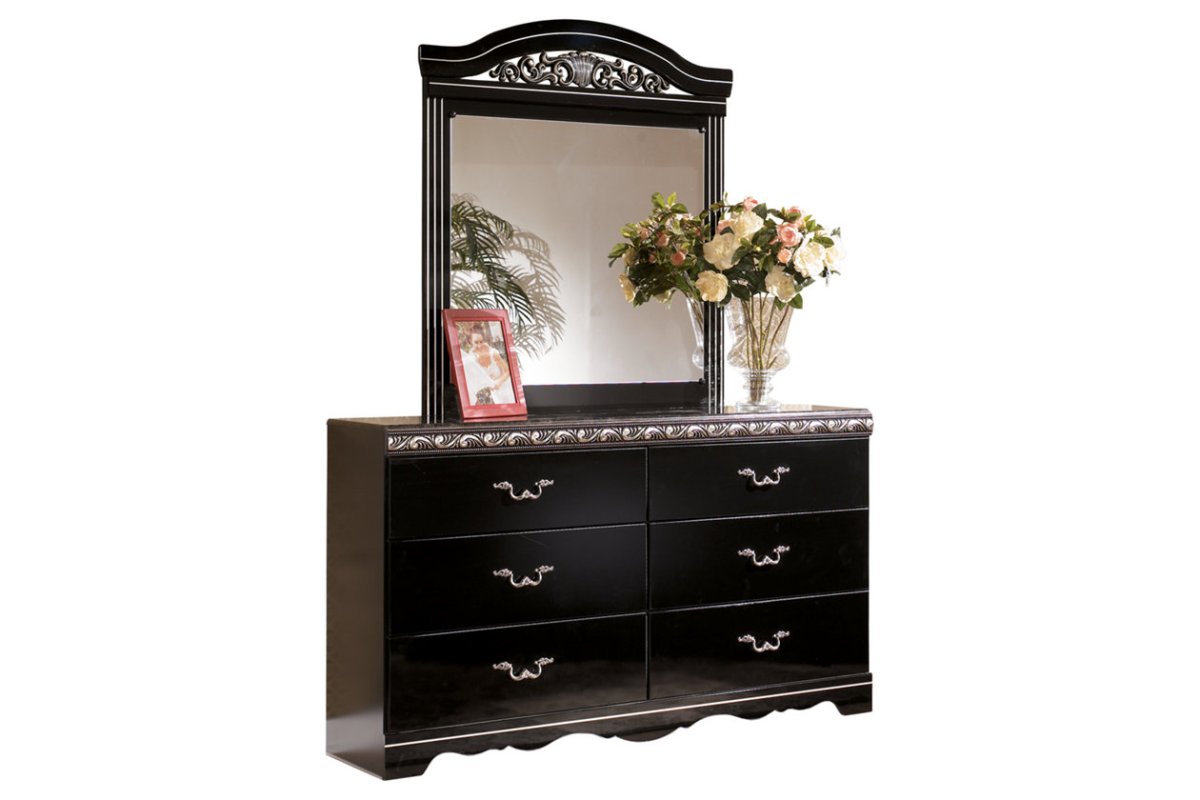 Комод с зеркалом Валенсия Dresser with Mirror c05 темный орех
