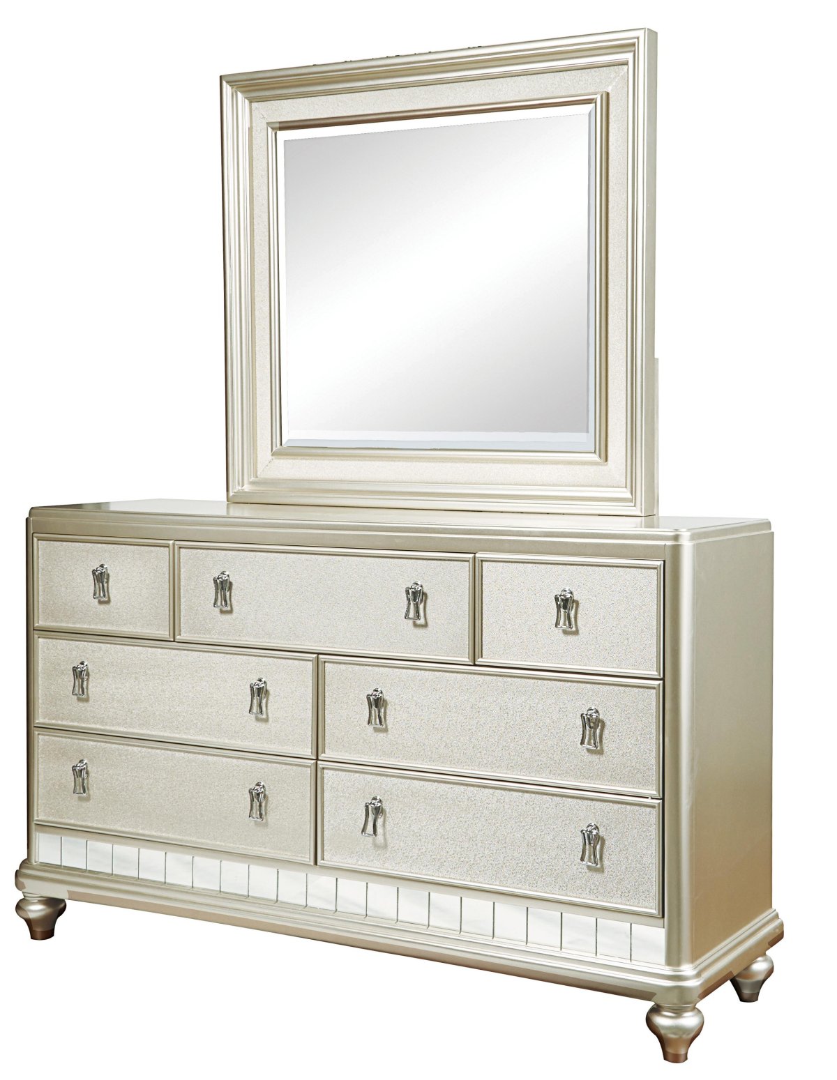 Комод зеркалом бело-коричневый