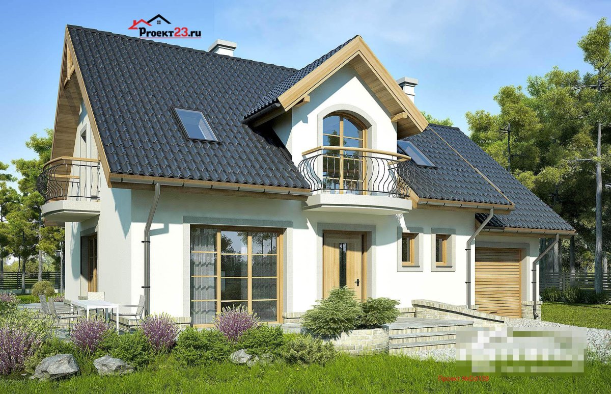 Дизайн дома с мансардой