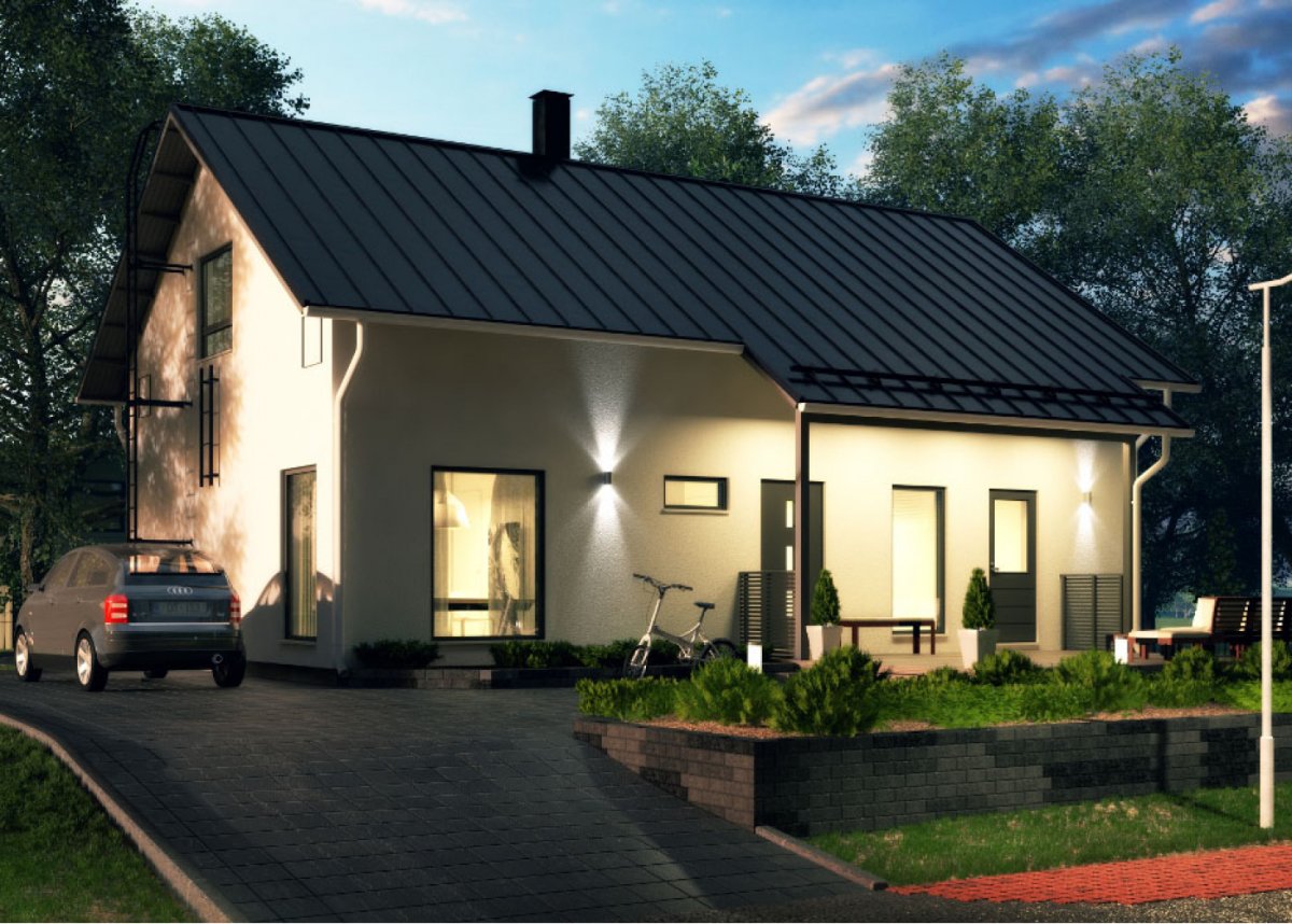 Двускатная крыша одноэтажного дома