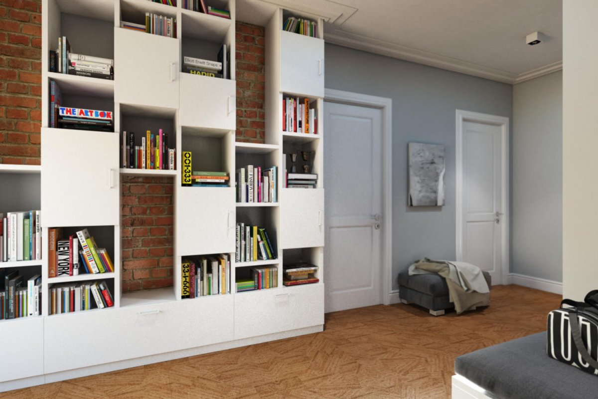 Шкаф библиотека лофт