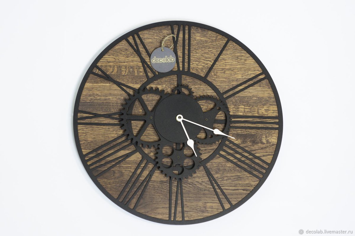 Настенные часы Римский ретро Loft черный 60см w79