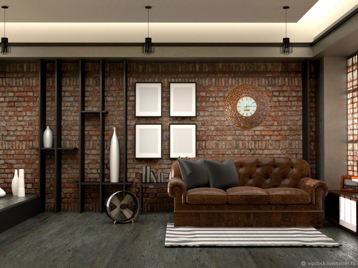 Интерьер гостиной лофт
