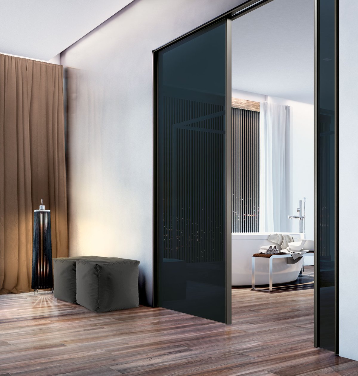 Раздвижные двери в потолок