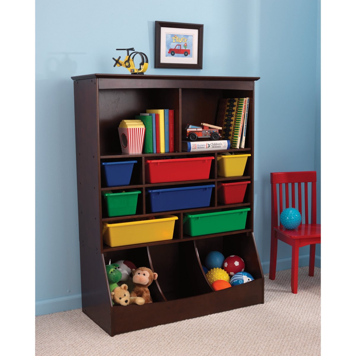 Стеллаж для хранения игрушек венге