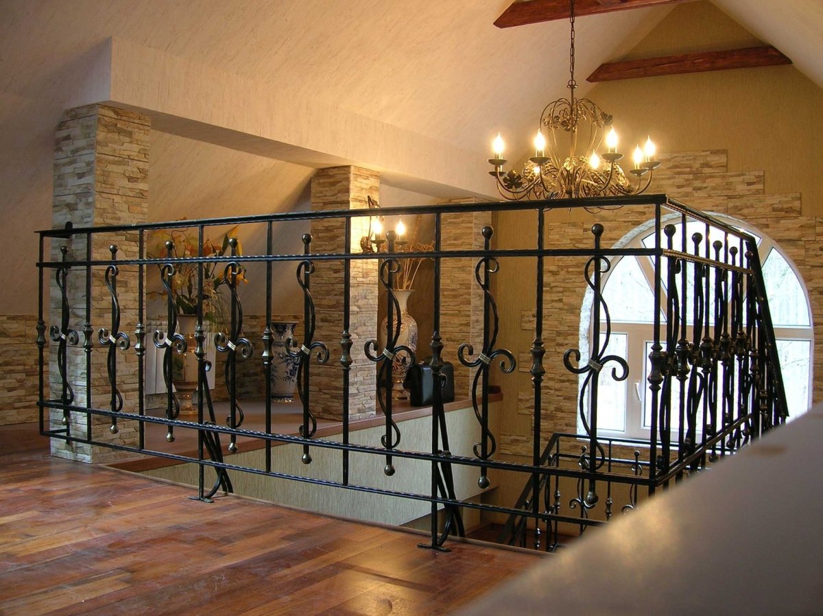 Перила в стиле лофт из металла