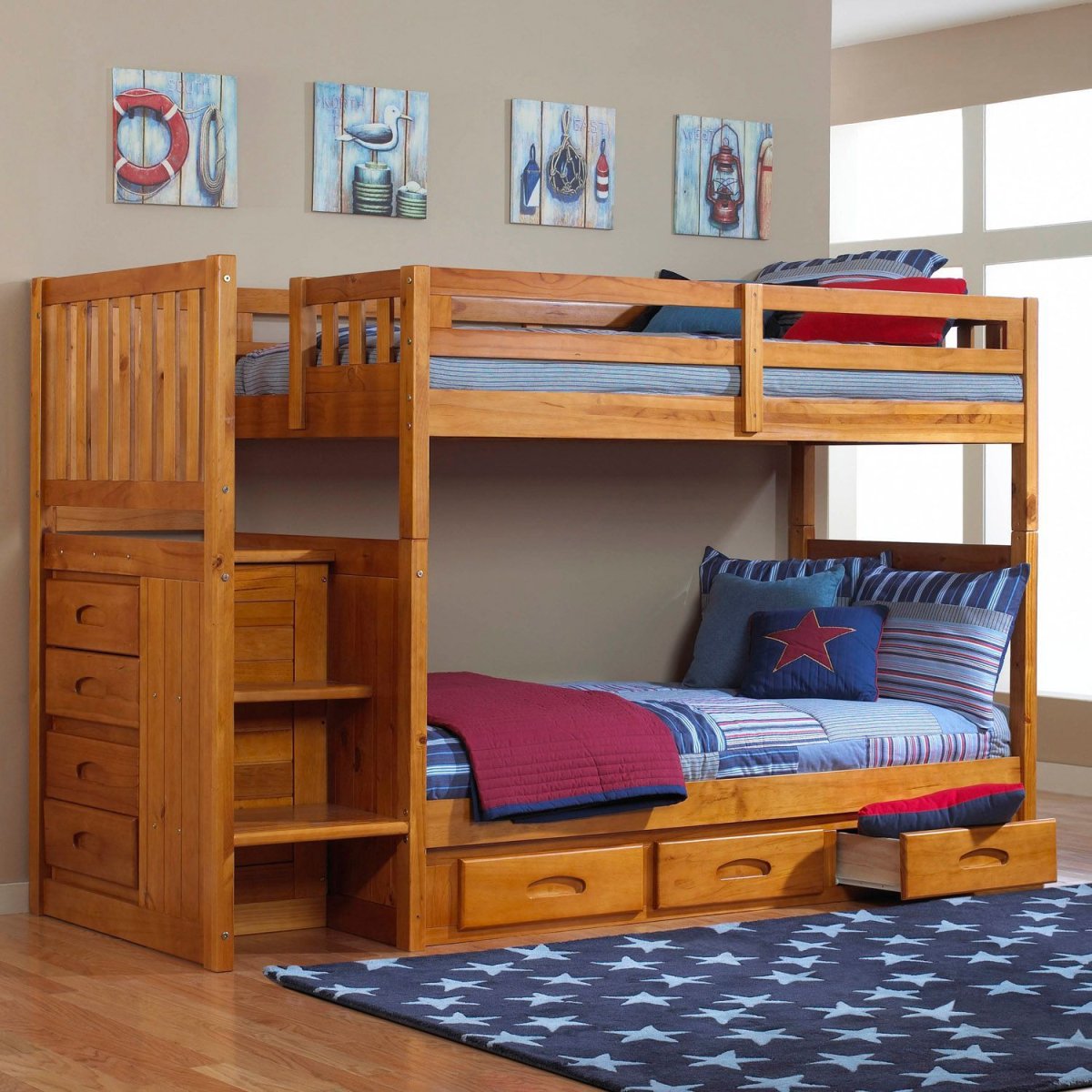 Shyann Full over Full Bunk Bed with Trundle в 2019 г. двухъя