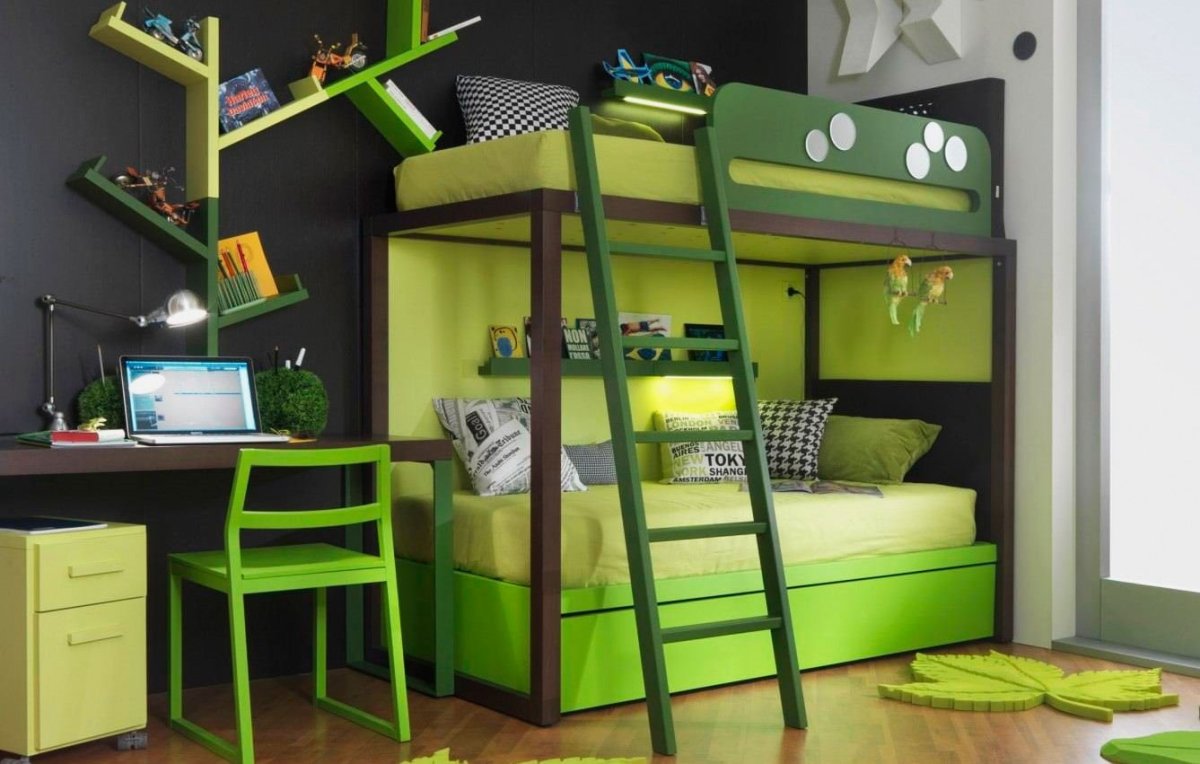 Двухъярусная кровать Gunmetal Full/Full Bunk Bed