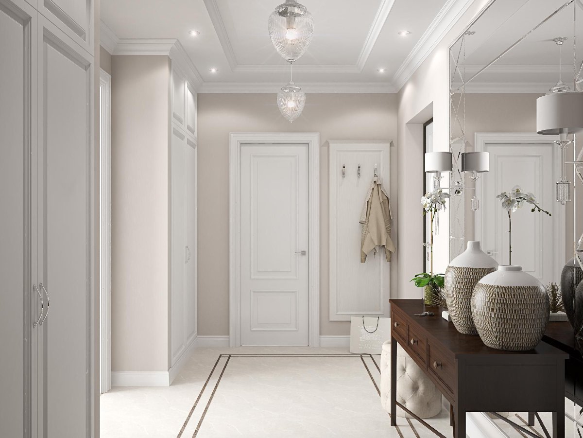 Обои компаньоны в интерьере прихожей