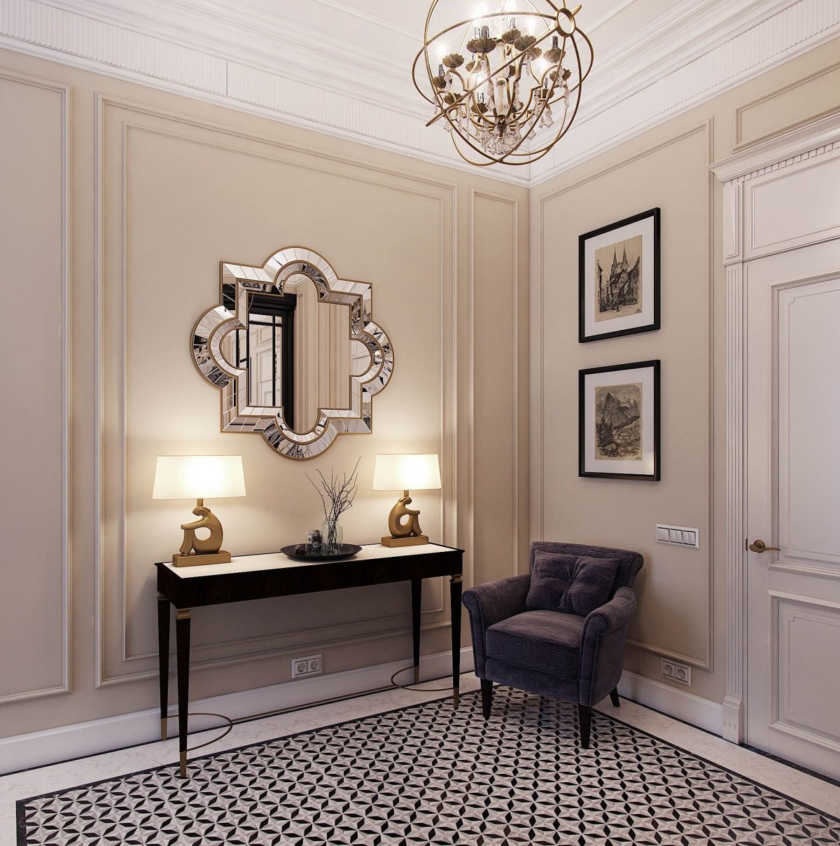 Декор комода в прихожей