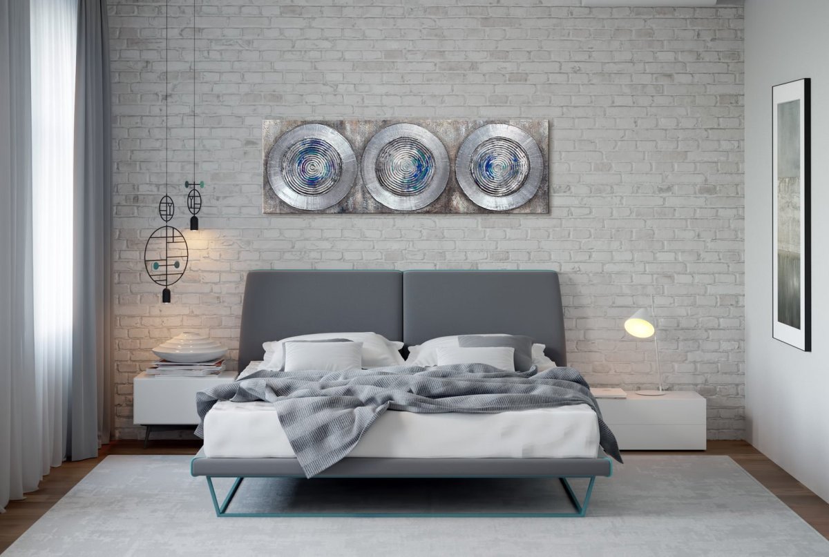 Кирпич в интерьере спальни