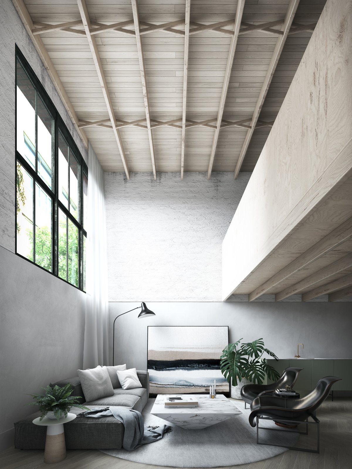 Сводчатый потолок лофт