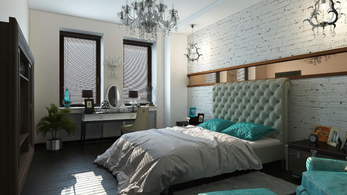 Спальня в стистиле лофт