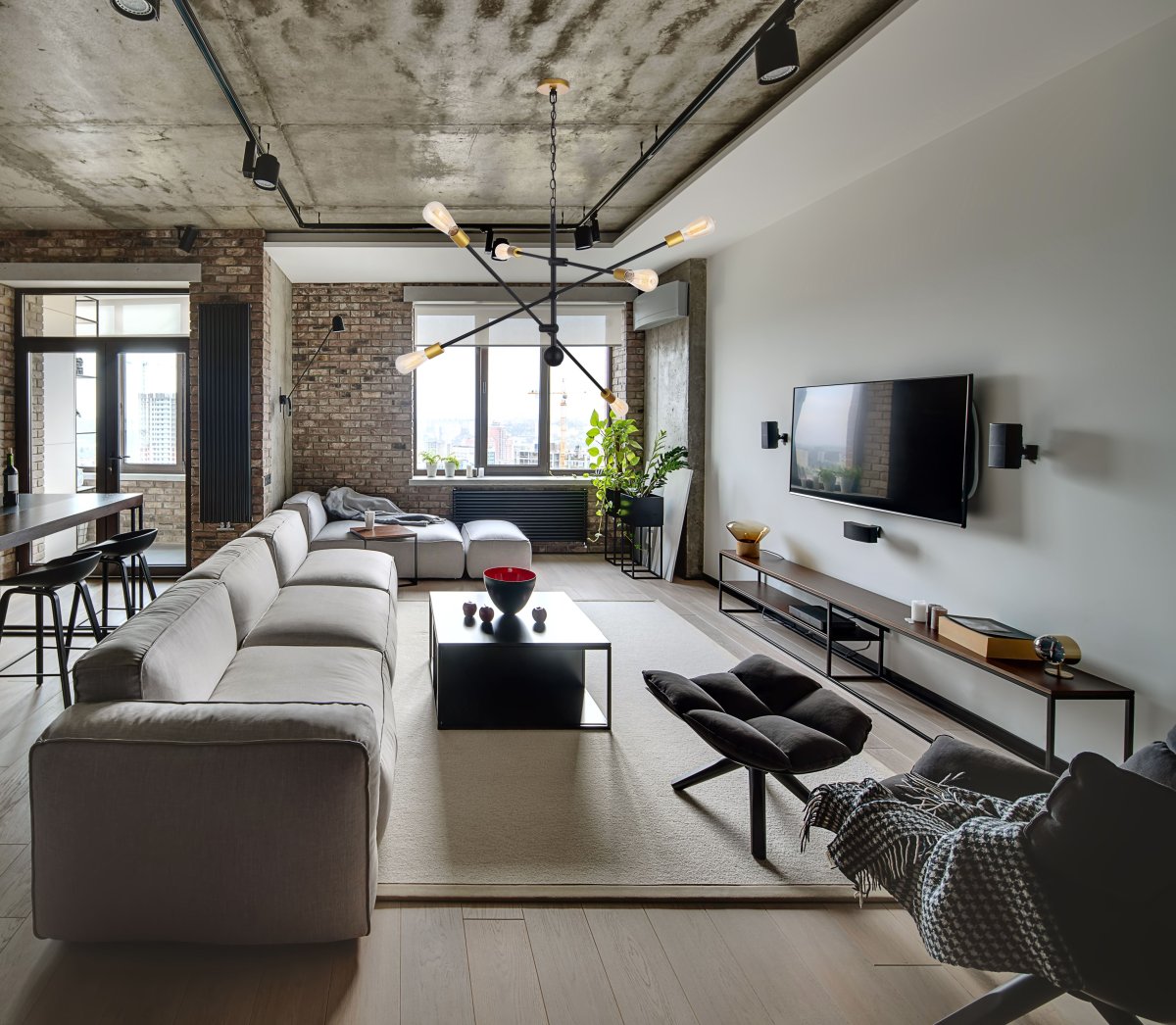 Потолок лофт бетон