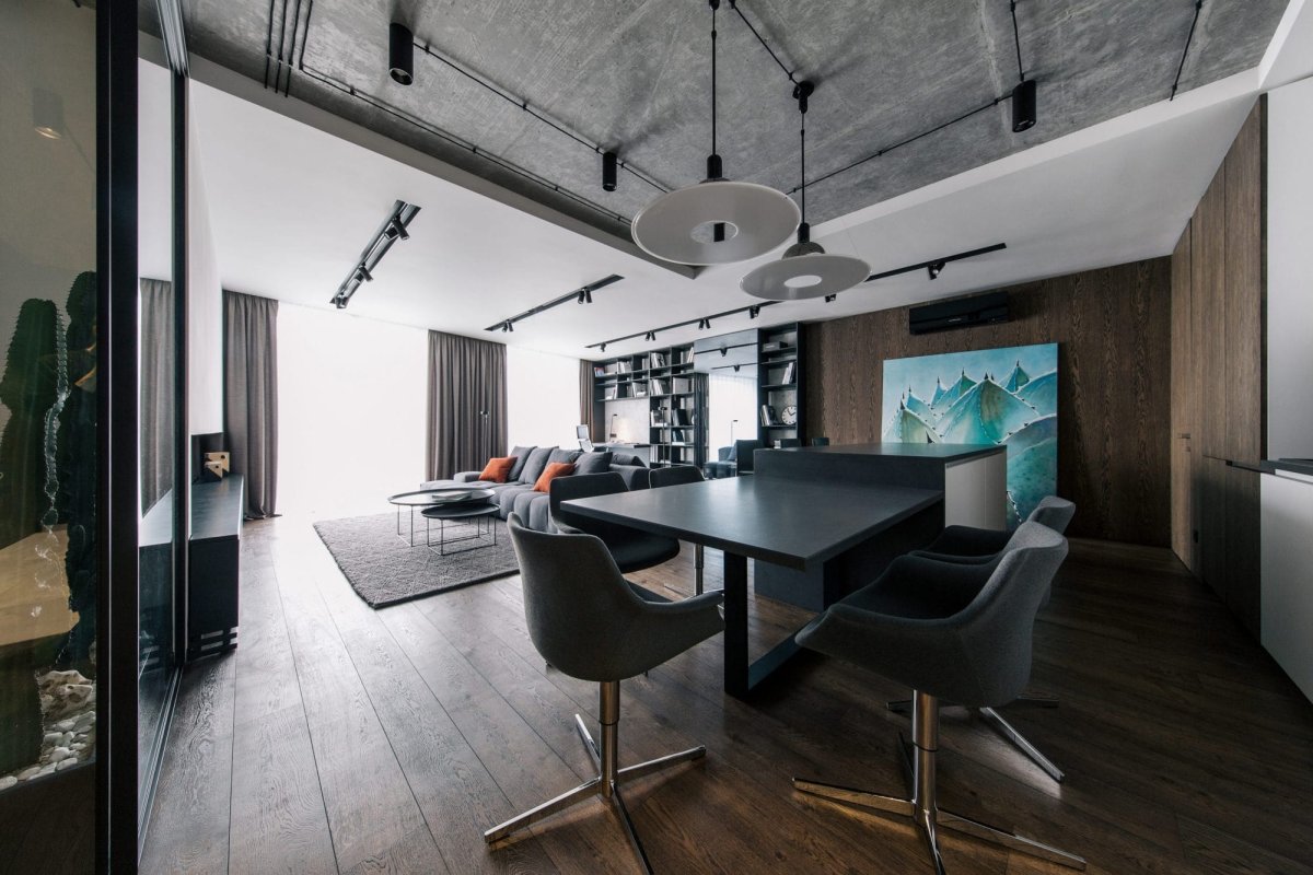 Потолок из дерева лофт