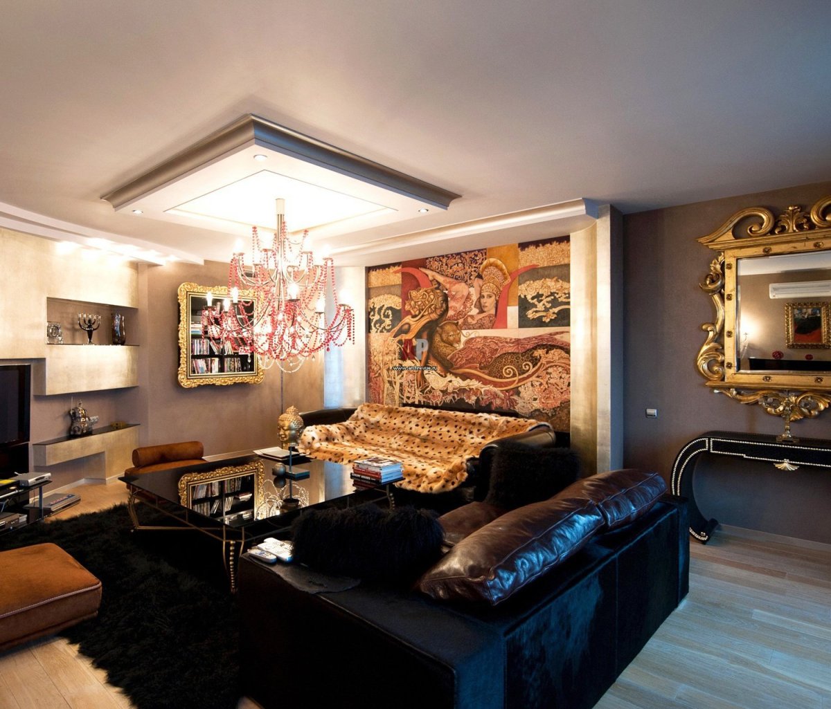 Гостиная в стиле гламур