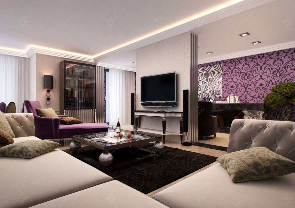 Гостиная в классическом стиле в квартире 15 кв.м