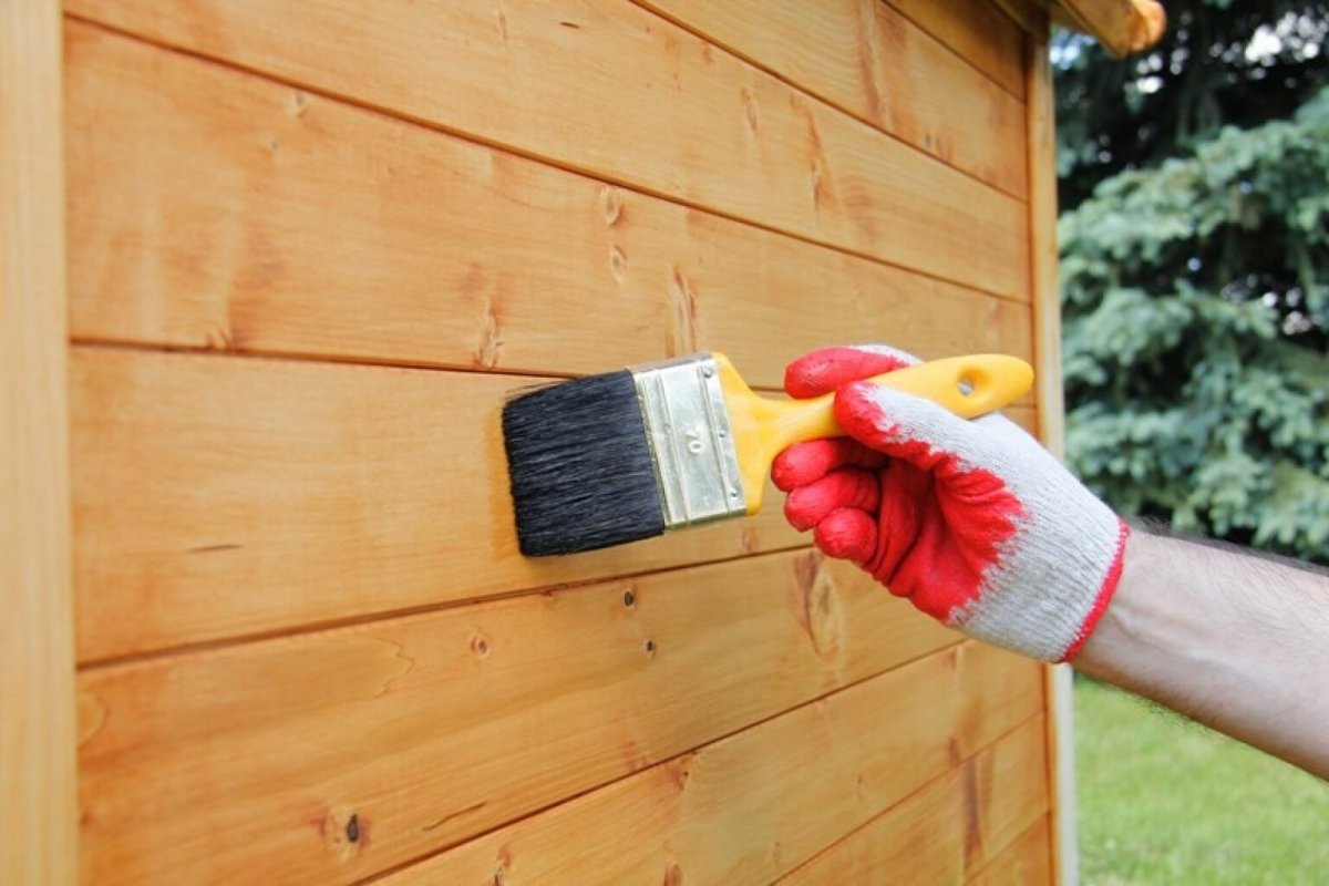 Покраска деревянного дома баннер