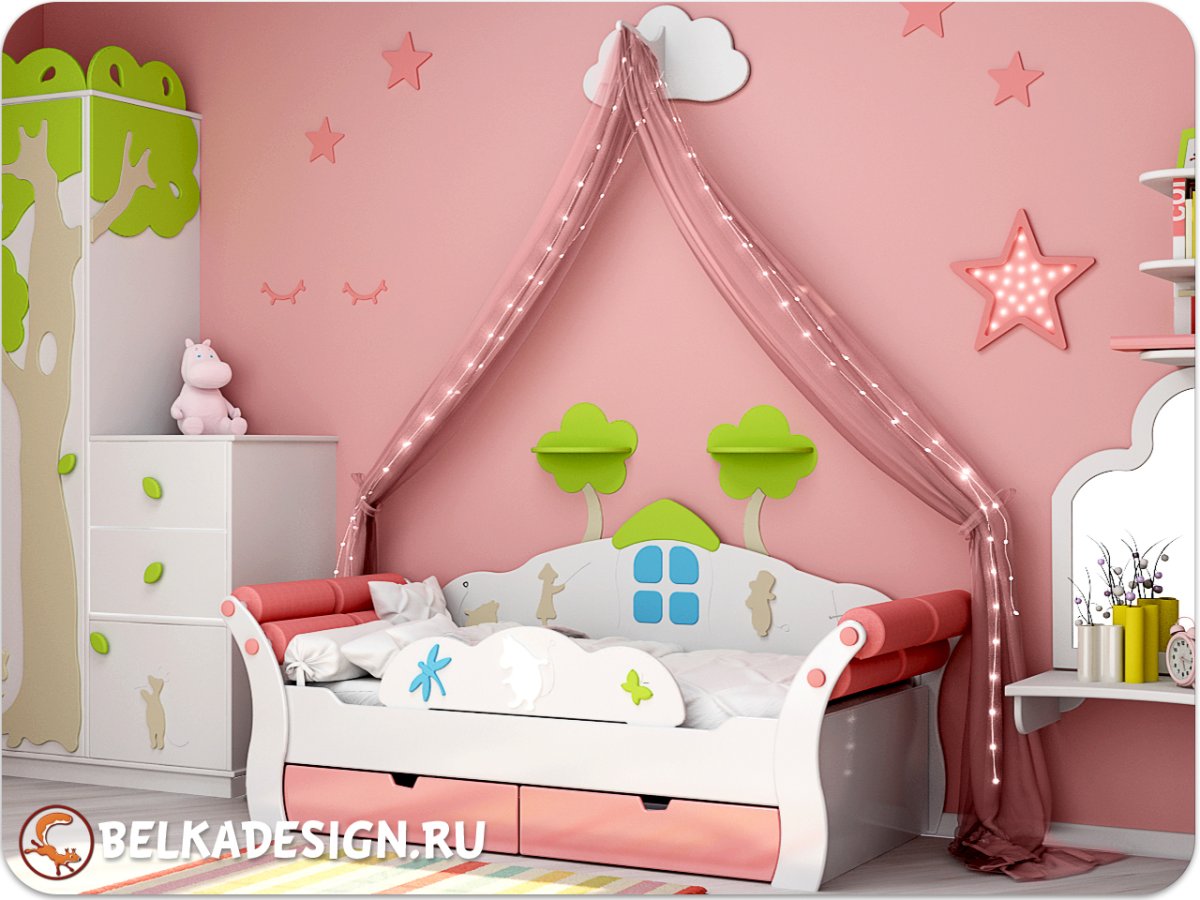 Детские кроватки от 3 лет с бортиками для девочек