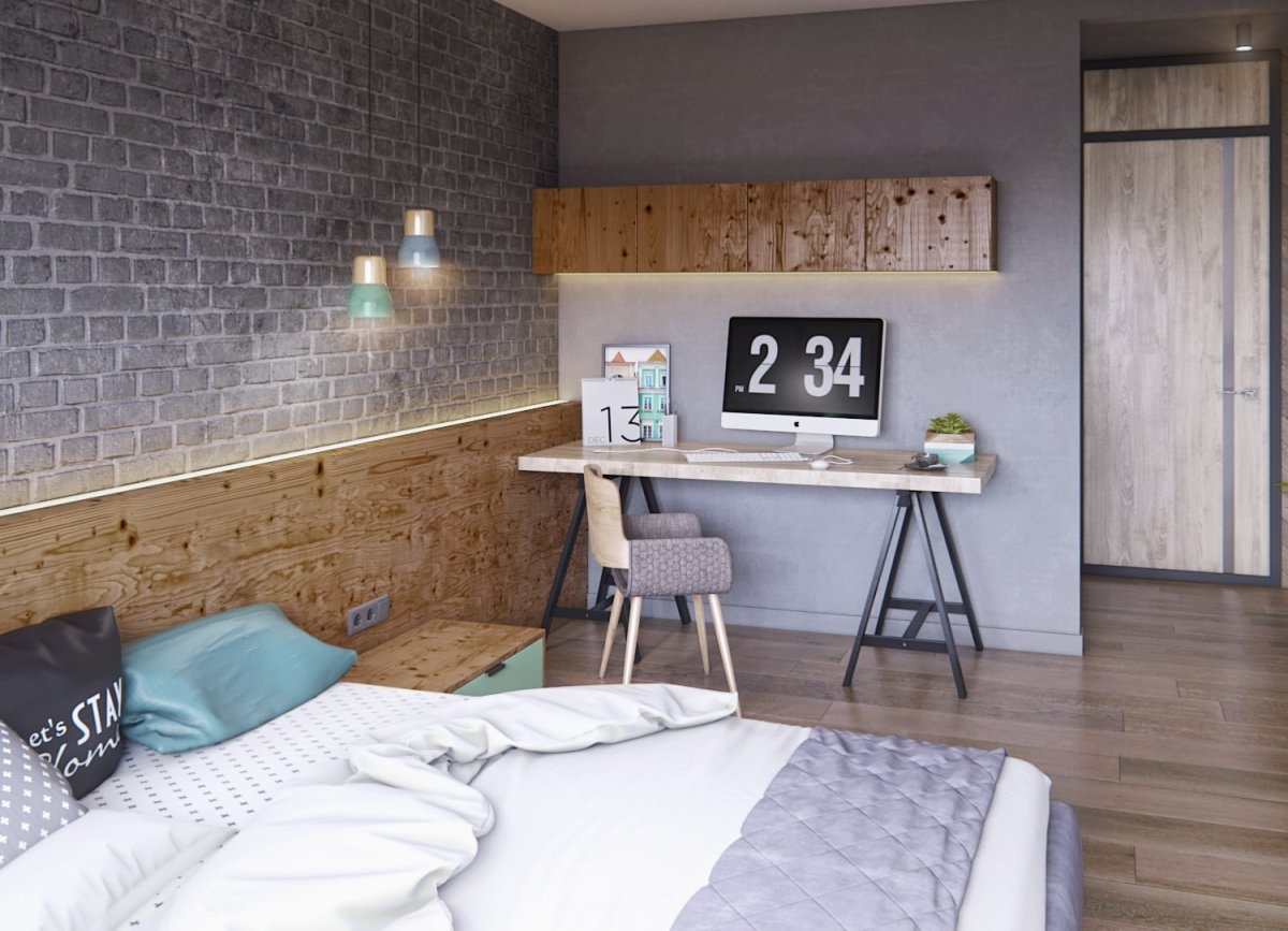 Квартира студия 40 метров в стиле лофт