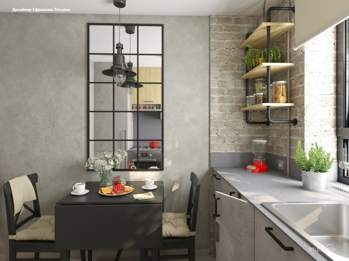 Кухня лофт хрущевка
