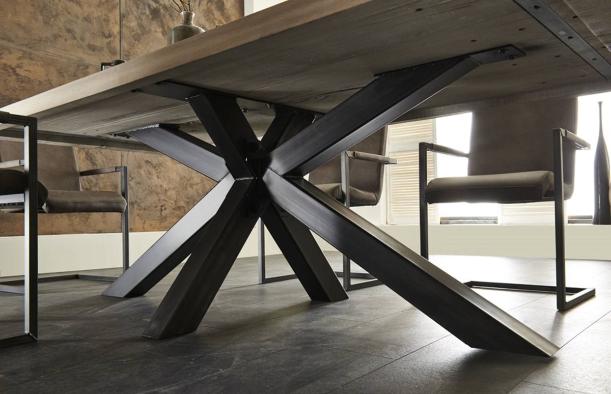 Стол лофт раздвижной под бетон круглый