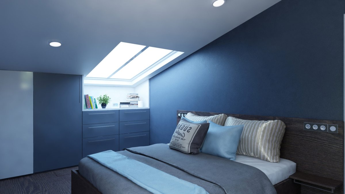 Комната в холодных тонах