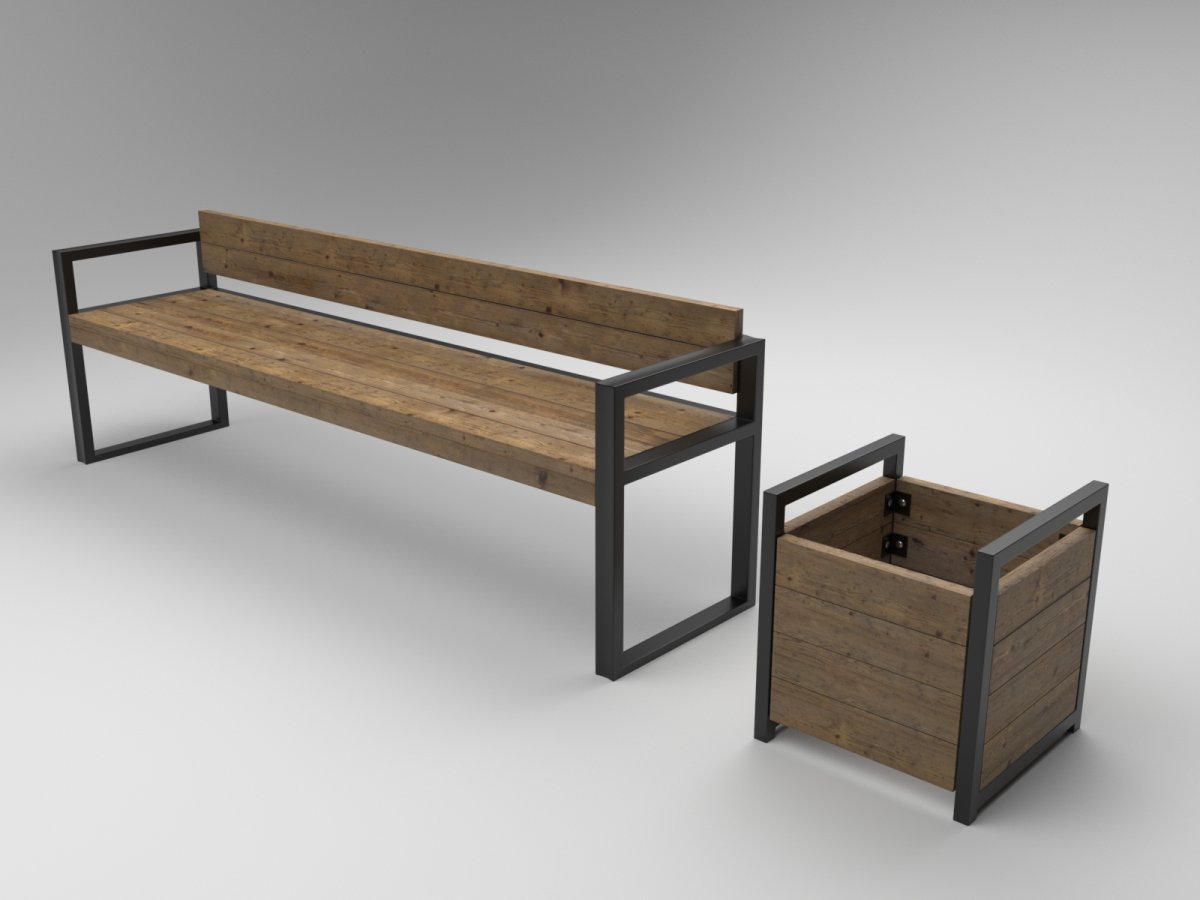 Уличные скамейки в стиле лофт