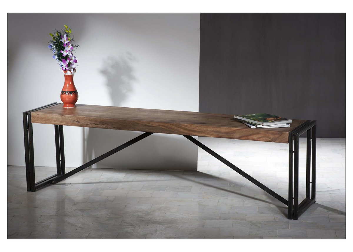 Скамья лофт из металла и дерева
