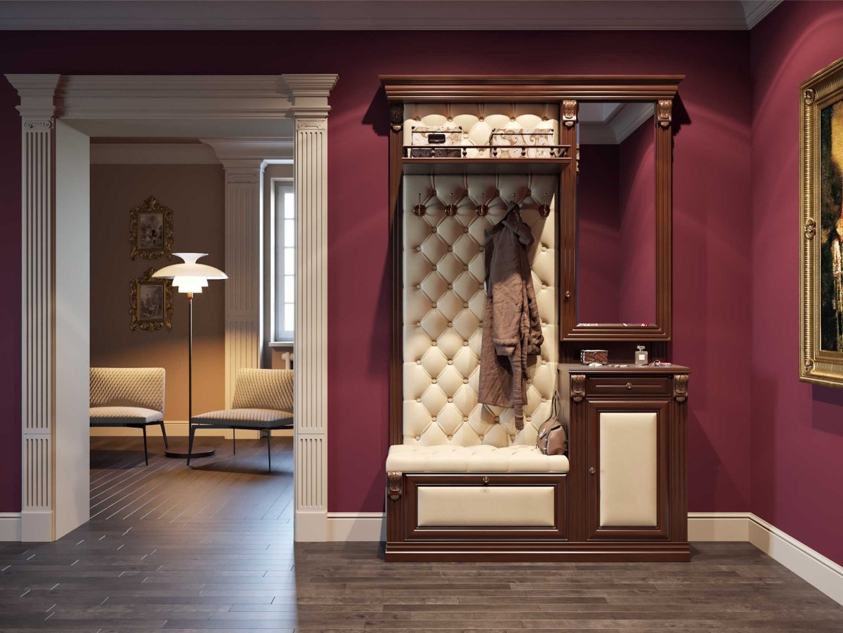 Прихожая с мягкой обивкой